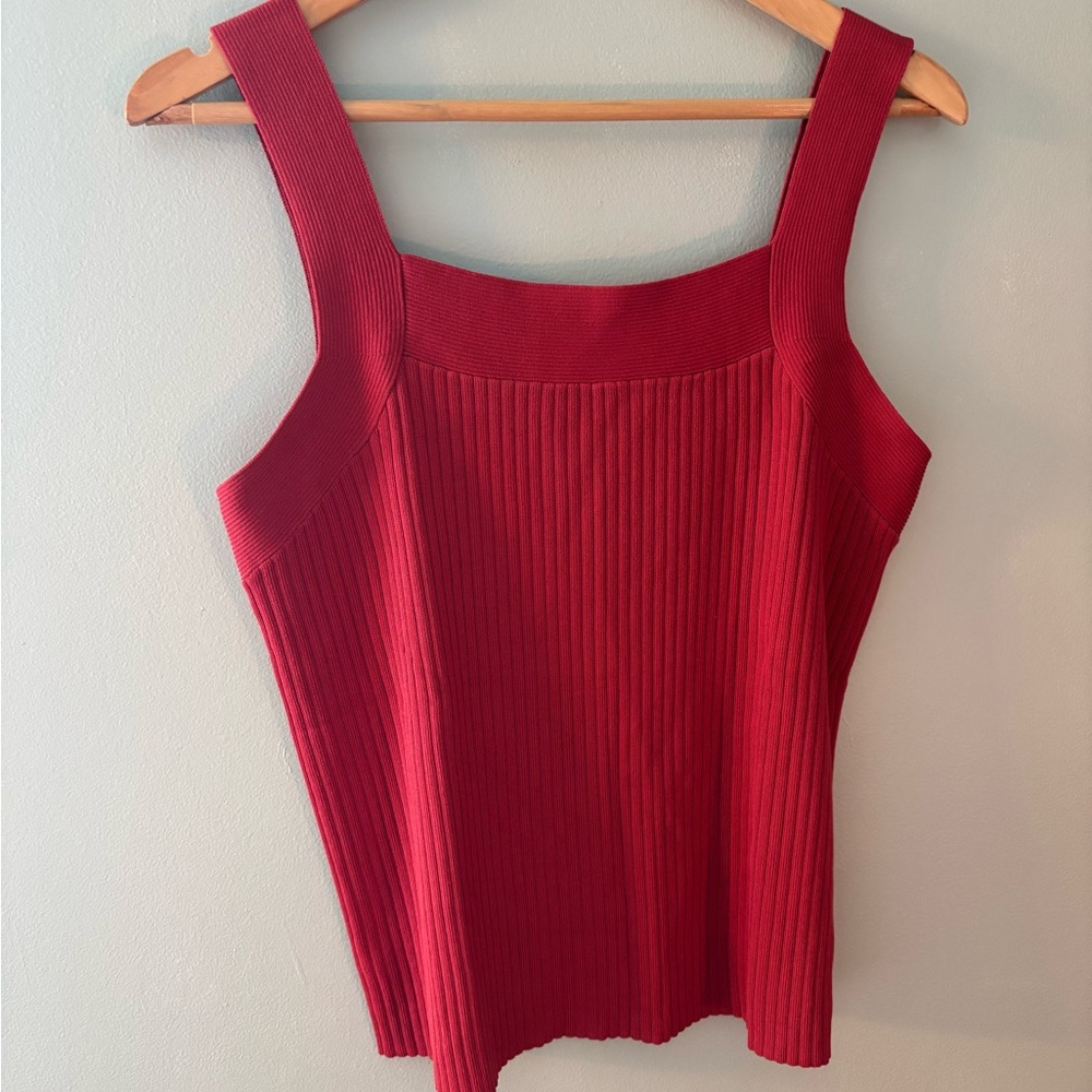 Ann Taylor Red Ribbed Women's Top